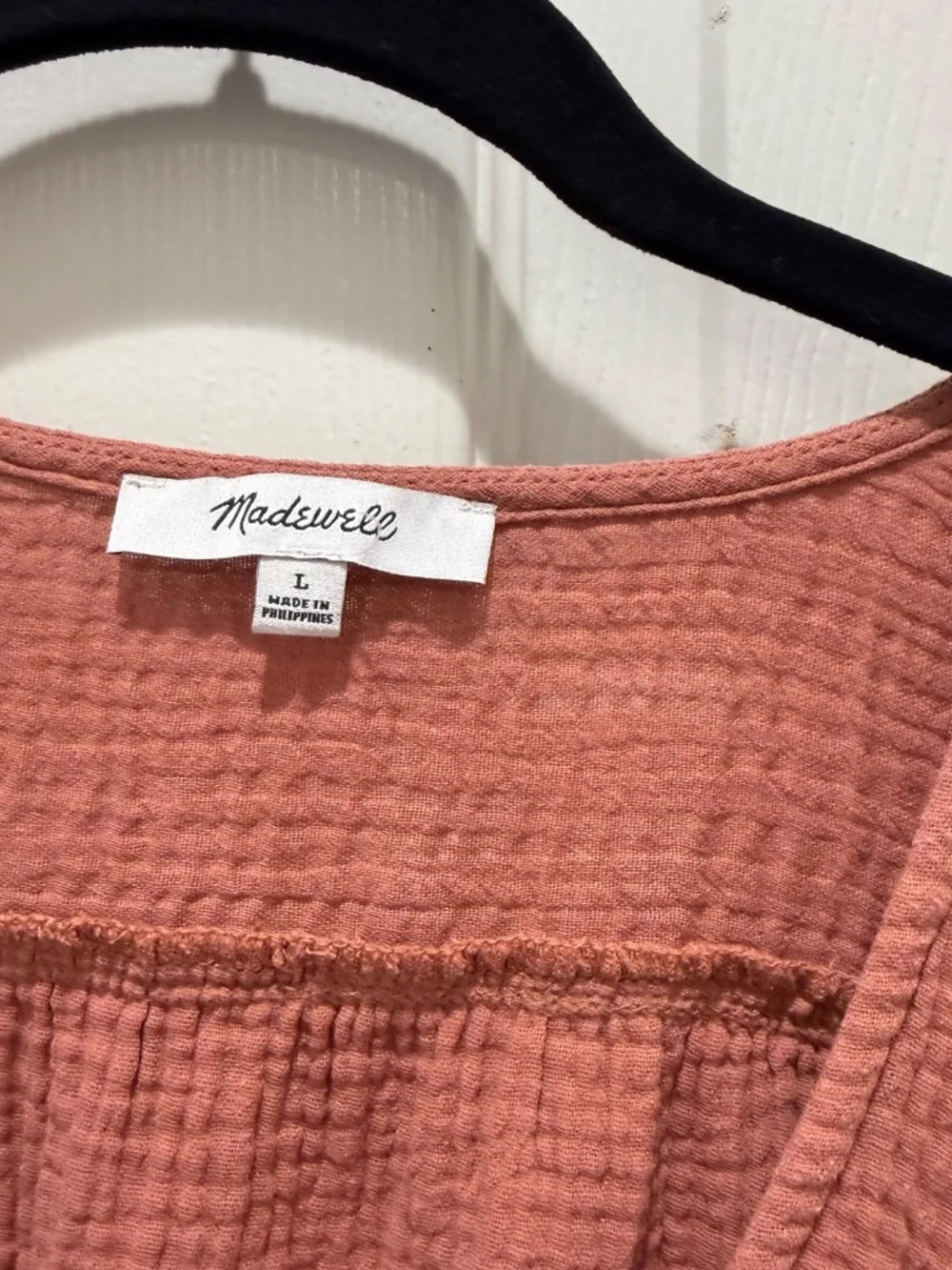 Madewell Cotton Gauze Popover, Size L - Picture 2 of 5